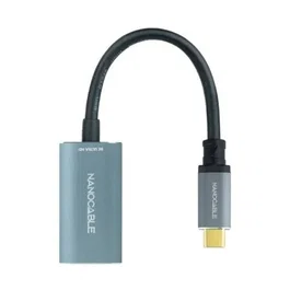 NANOCABLE Conversor USB-C a DisplayPort 8K Aluminio, 15 cm, Gris, 0,15 m, USB Tipo C, DisplayPort, Macho, Hembra, Derecho